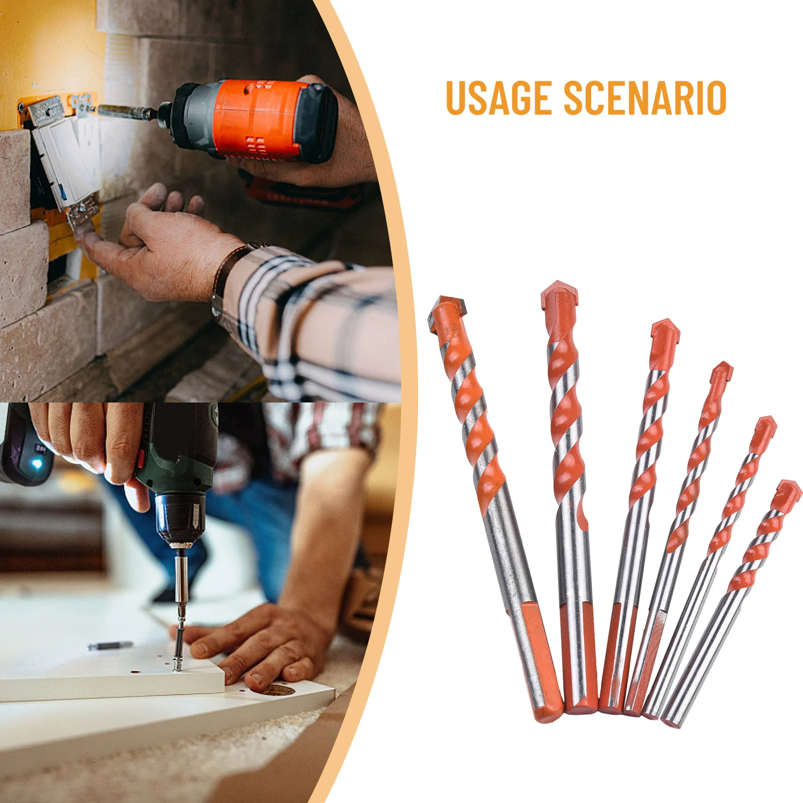 

6pcs/set Multifunctional Alloy Tile Drill Bits For Artwork Glass Wall Drilling Hand Tools Tool Accessories Professional Tools