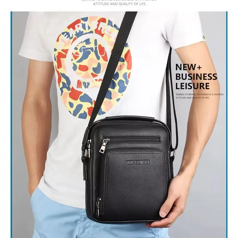 

Men's shoulder crossbody bag casual carry men's zipper large capacity business shoulder bag