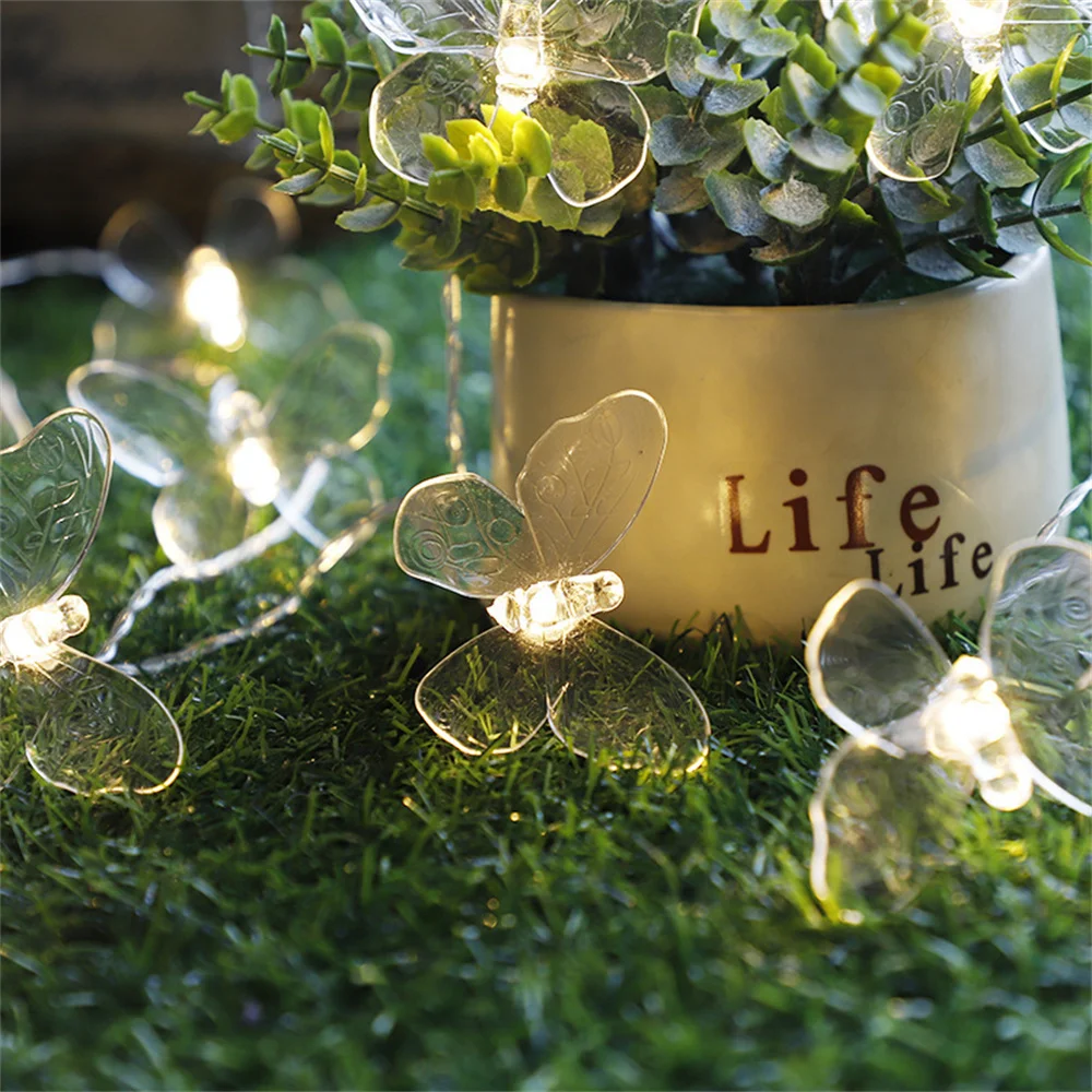 Butterfly LED Fairy Tale String Lights Battery Wedding Birthday Party Children\'s Day Outdoor Room Garland Curtain Party Decor