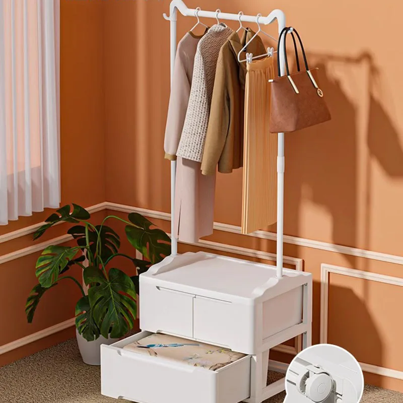 Furniture Living Room Steel Shelf Hanger Clothes Floor Standing Commodes Closet Rack Hangers Iron Rack Para Ropa Luxury Coats image 4
