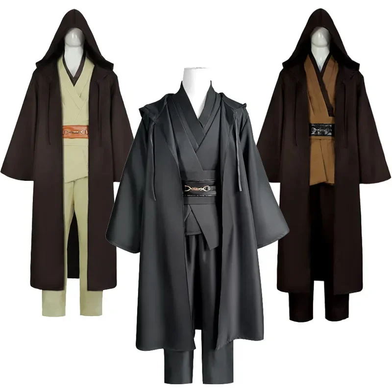 Obi Wan Kenobi Cosplay Costume Anakin Skywalker Uniform Suit Jedi Knight Robe Adult and Kid Size Halloween Jedi Cloak Costumes