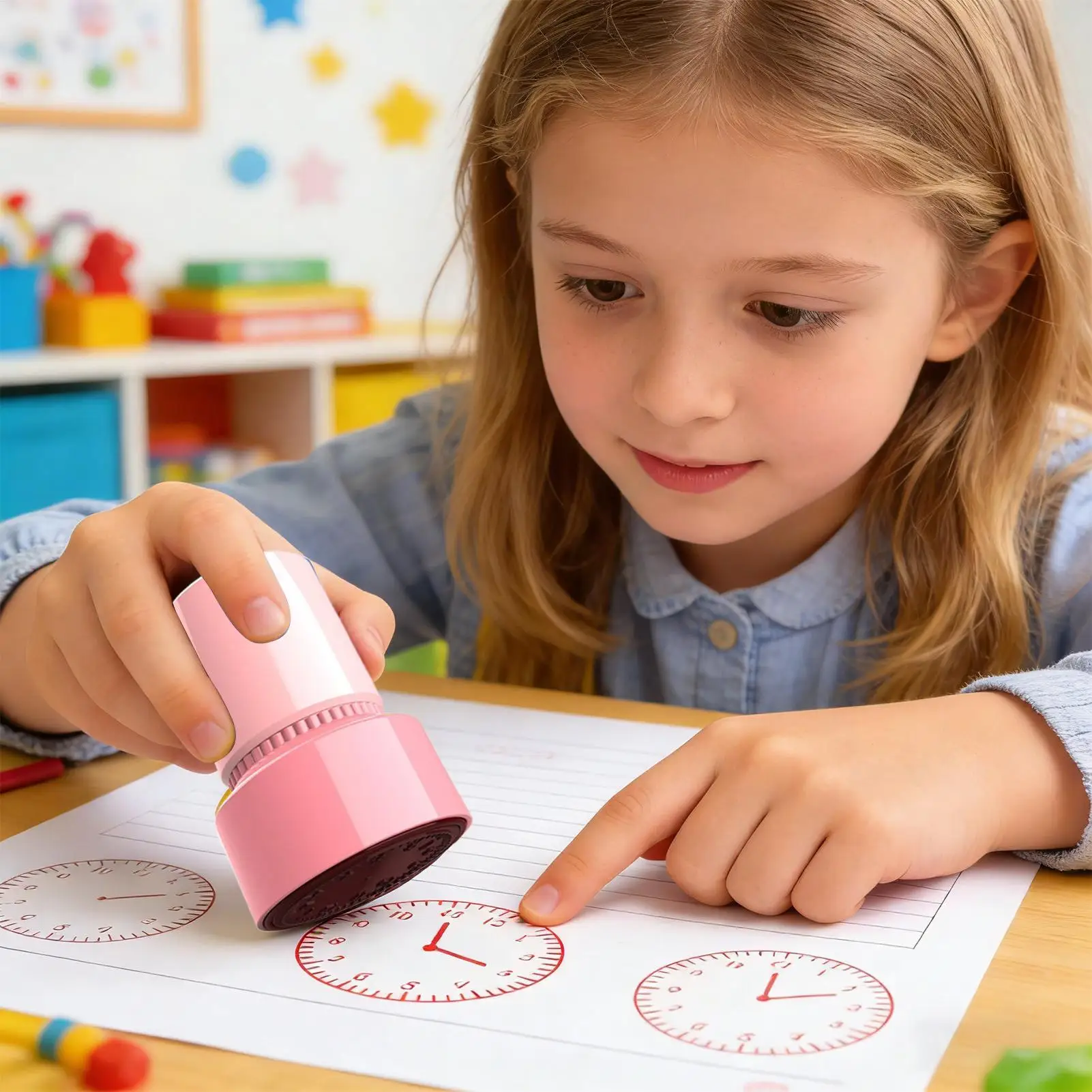 Clock Stamp Teaching Tools For Kids Learning OnWatch Multiple Style Student Teaching Tools Seal For Primary School Supplies