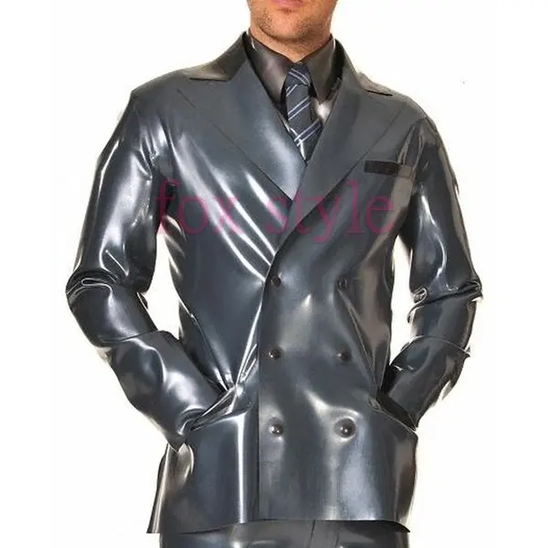 

latex rubber garments jacket in 0.6mm thickness heavy latex