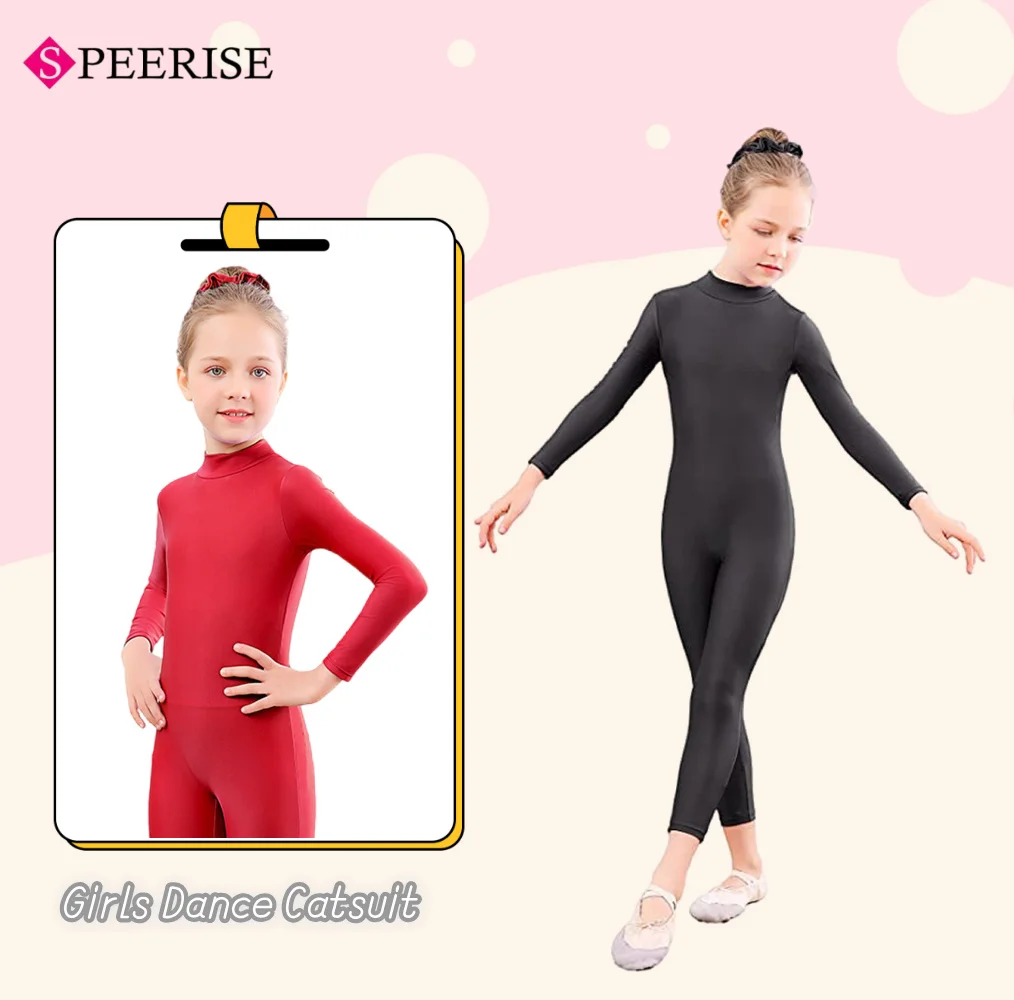 

Kids Long Sleeve High Neck Leotard Ballet Dancewear Gymnastics Jumpsuit Performance Stage Wear Halloween Costumes Cosoplay