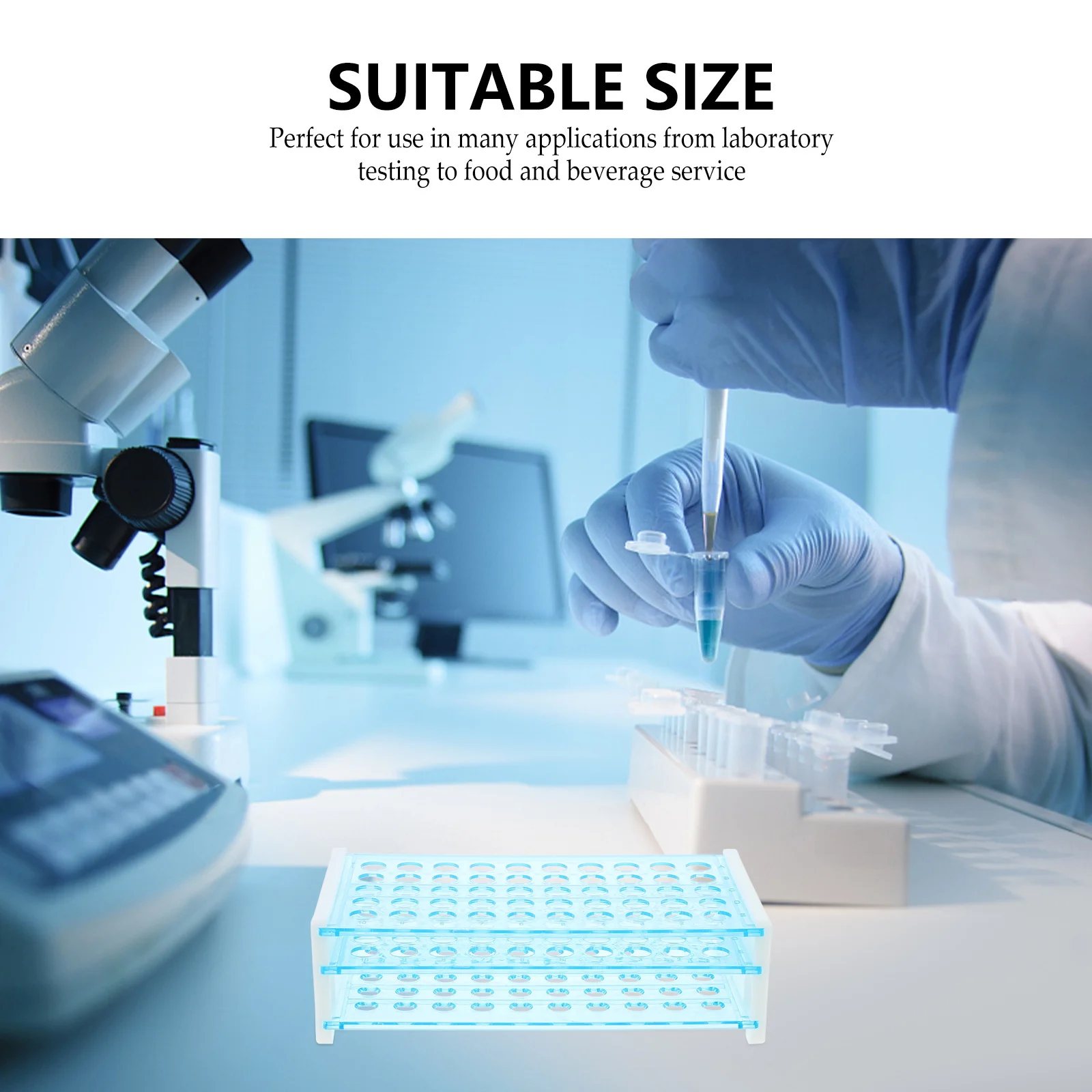 

Detachable Tube Rack Laboratory Test Tube Holder 50 Holes Plastic Stand for Lab Use School Laboratory Tool