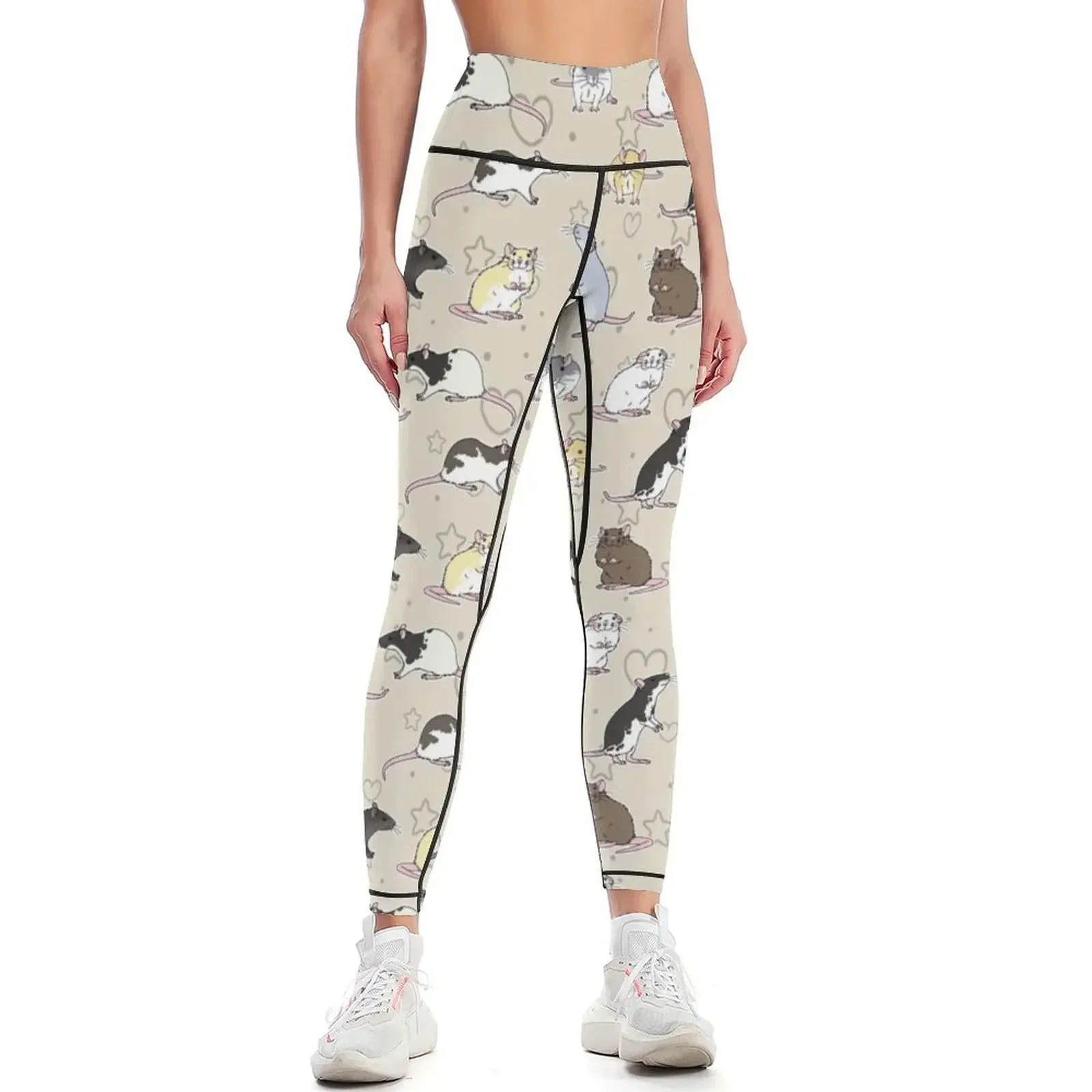 

fancy rats pattern simple but cute Leggings legings for fitness Women's gym sportswear for gym Womens Leggings