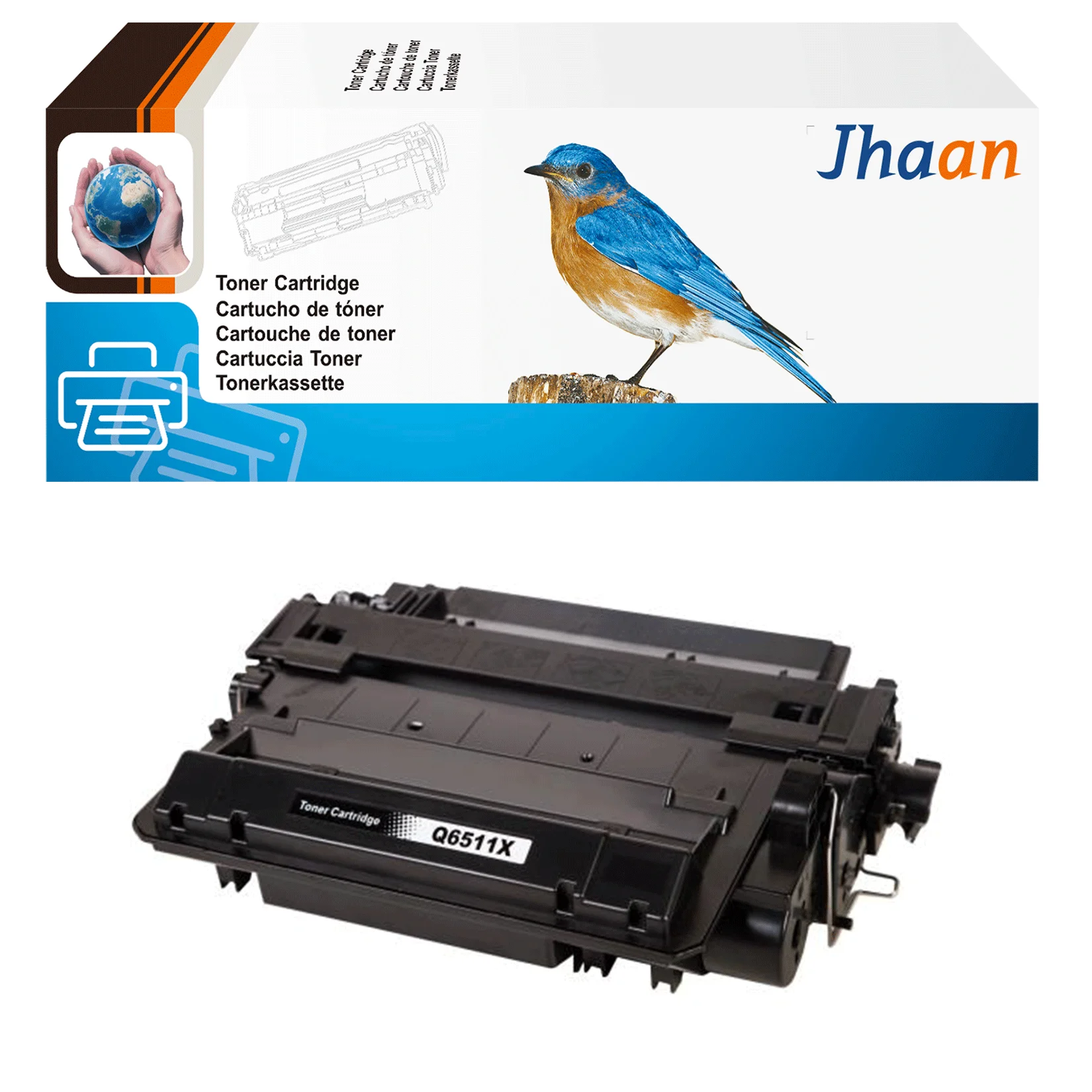 Jhaan Q6511A Q6511X 11A 11X schwarzer Toner, kompatibel mit HP Laserjet 2420 2430 2430T 2410 2410 N 2420D 2420DN 2420N 2430DTN 2430T – Detail 2