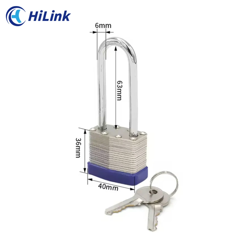 Durable Hardened 63mm Long Shackle Length Heavy Duty Anti-Rust Corrosion Safety Lockout Laminated Padlock