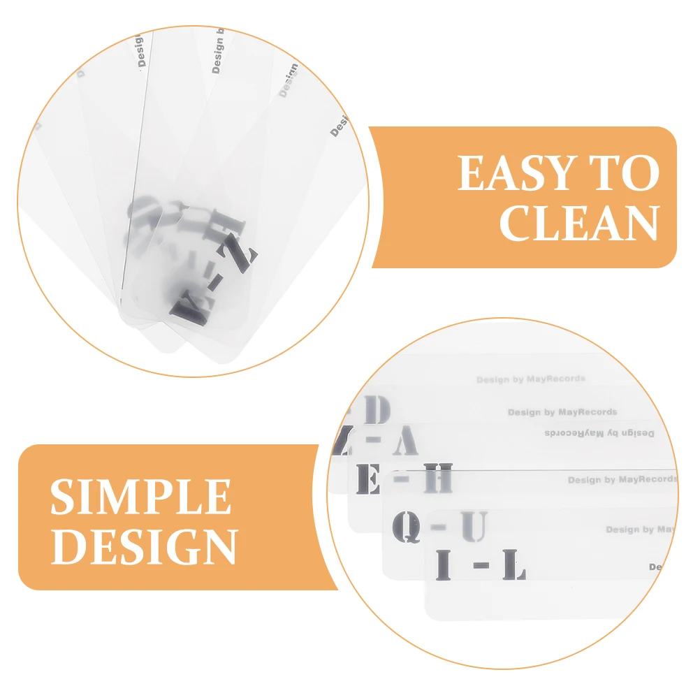 

12 Pcs Classification Tag Card Transparent Acrylic Vinyl Dividers A-z Records Organizer CD Horizontal Vertical Labels File