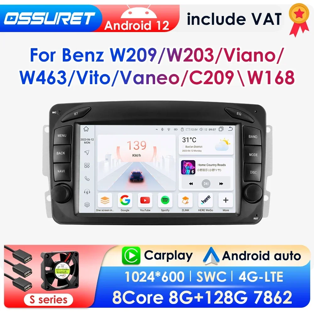 2 Din Android Auto Radio Stereo Multimedia Player GPS Navi für Mercedes Benz CLK W209 W203 W463 W208