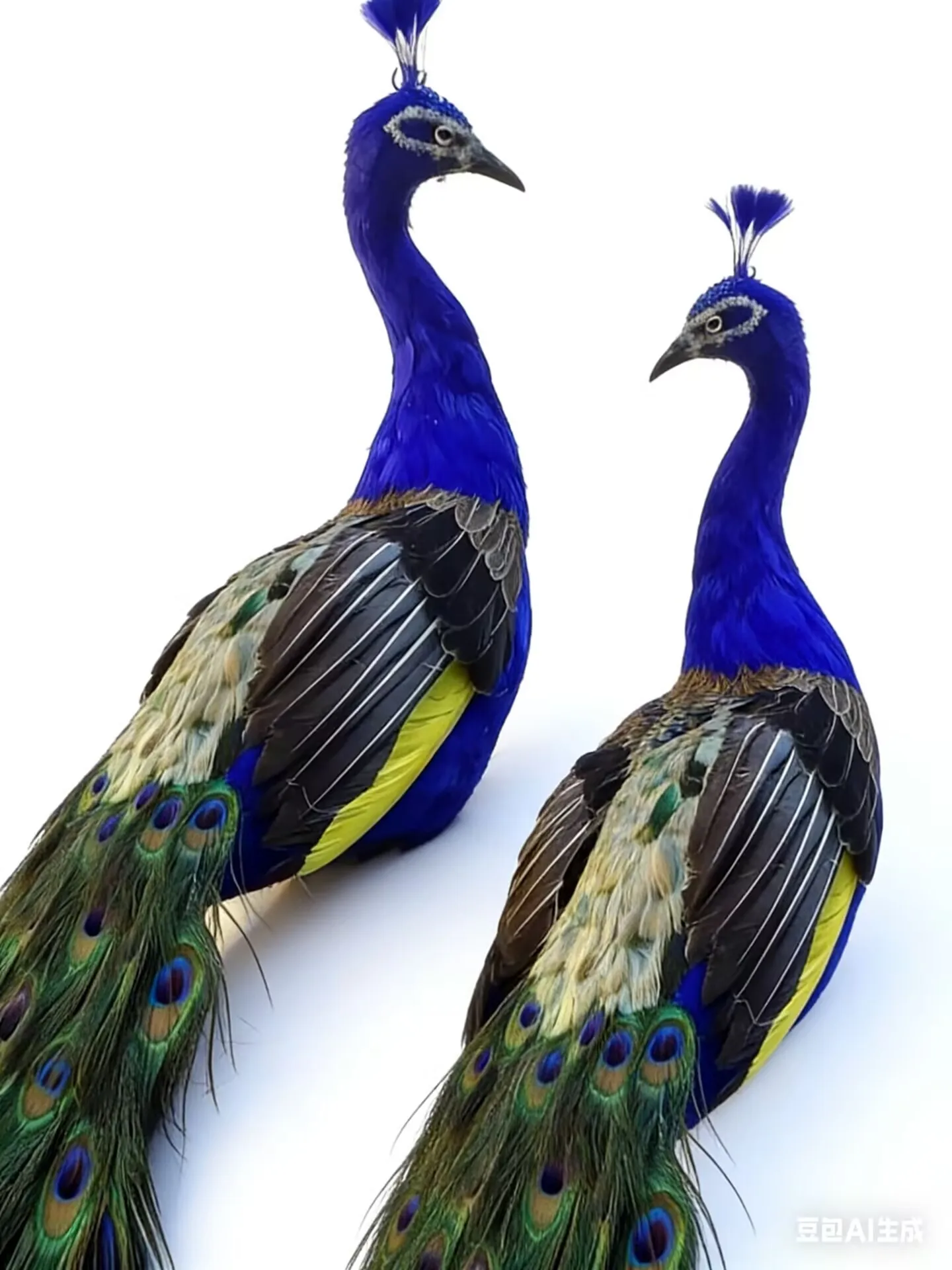 a pair long tail colorful feather peacock model garden decoration gift about 120cm xf2997