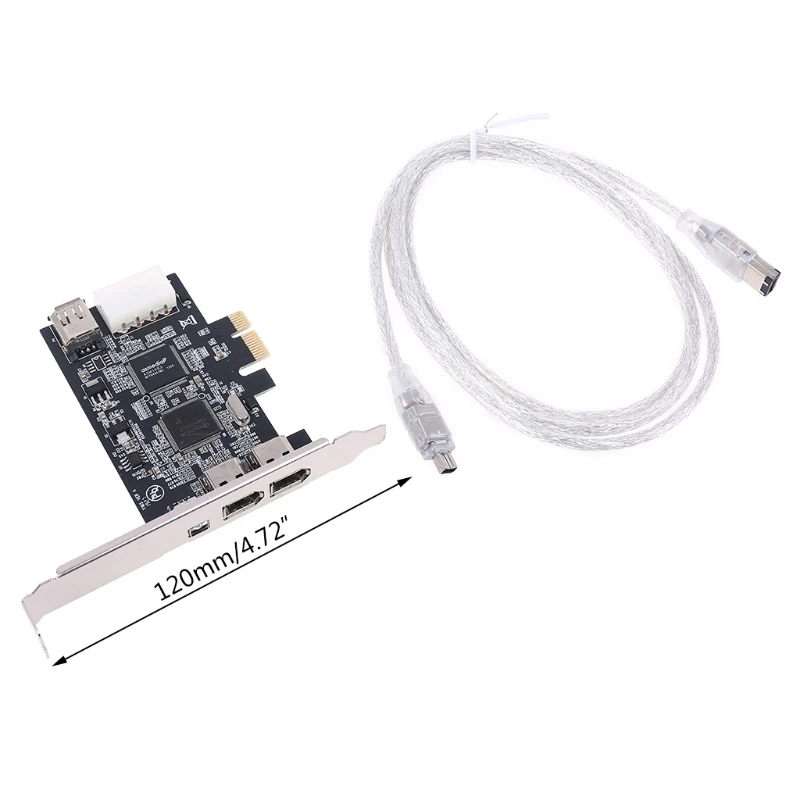 PCIe 3 Ports Firewire Cable Expansion Card PCI 1394B & 1394A TI XIO2213B Chipset Adapter for Desktop PC