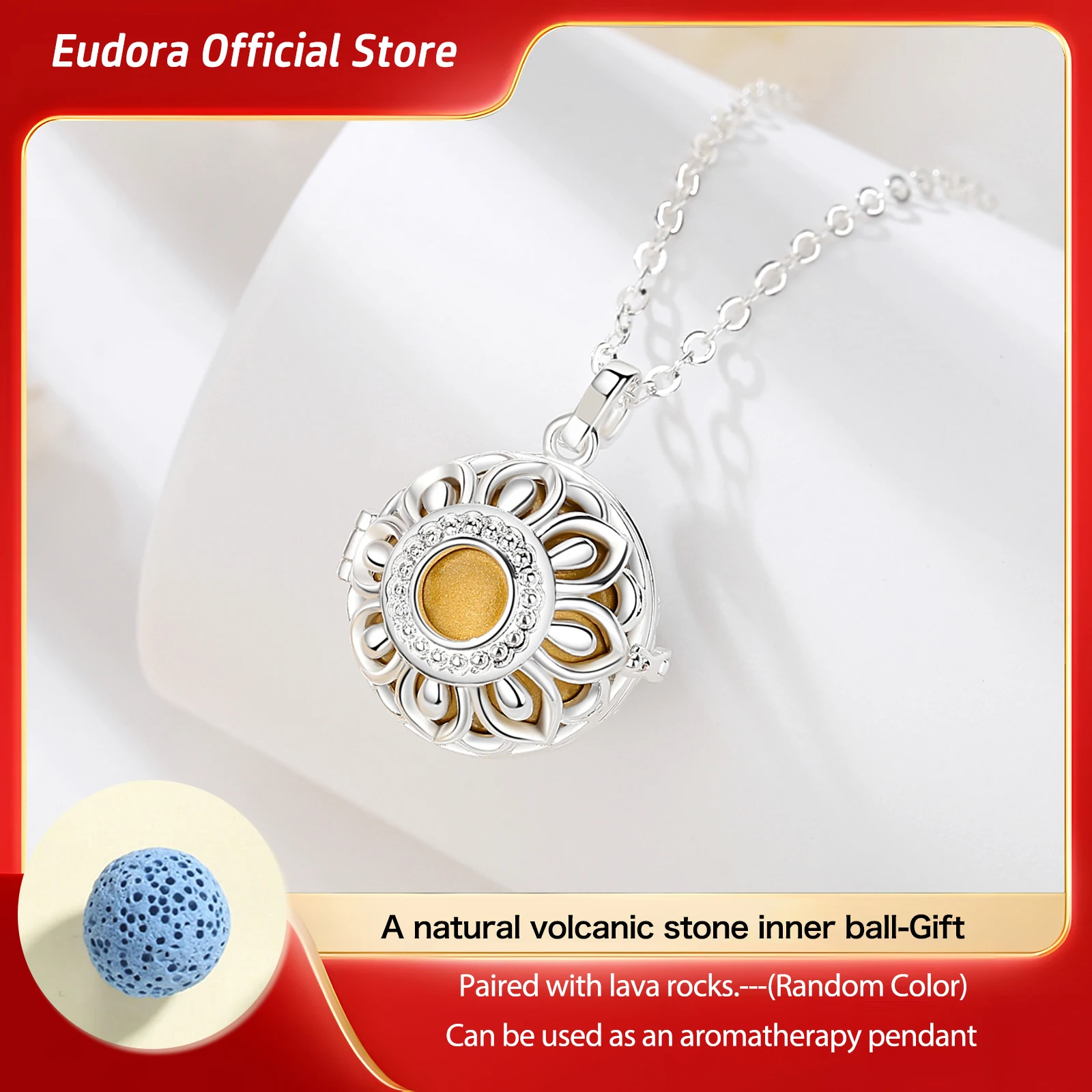 

Eudora 20mm Pregnancy Bola Lotus Cage Pendant Baby Chime Ball Angel Caller Harmony Ball Necklace Fine DIY Maternity Jewelry Gift