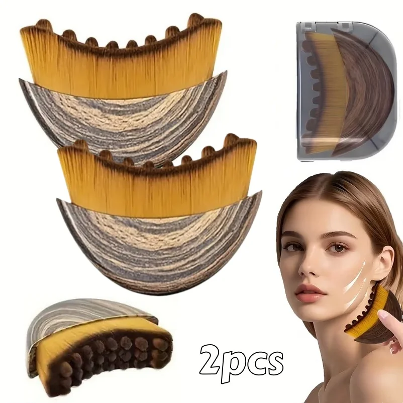 

2pc Facial Lymphatic Massage Brush Multifunctional Facial Contour Massager Jawline Sculpting Brushes for Relieve Facial Fatigue