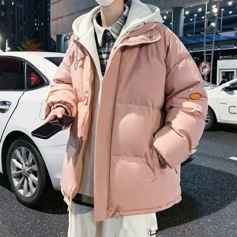 

Winter Jacket False Two Pieces Loose Parkas Hooded Fashion New Men Down Cotton Coat Outwear Student Large Size Overcoat