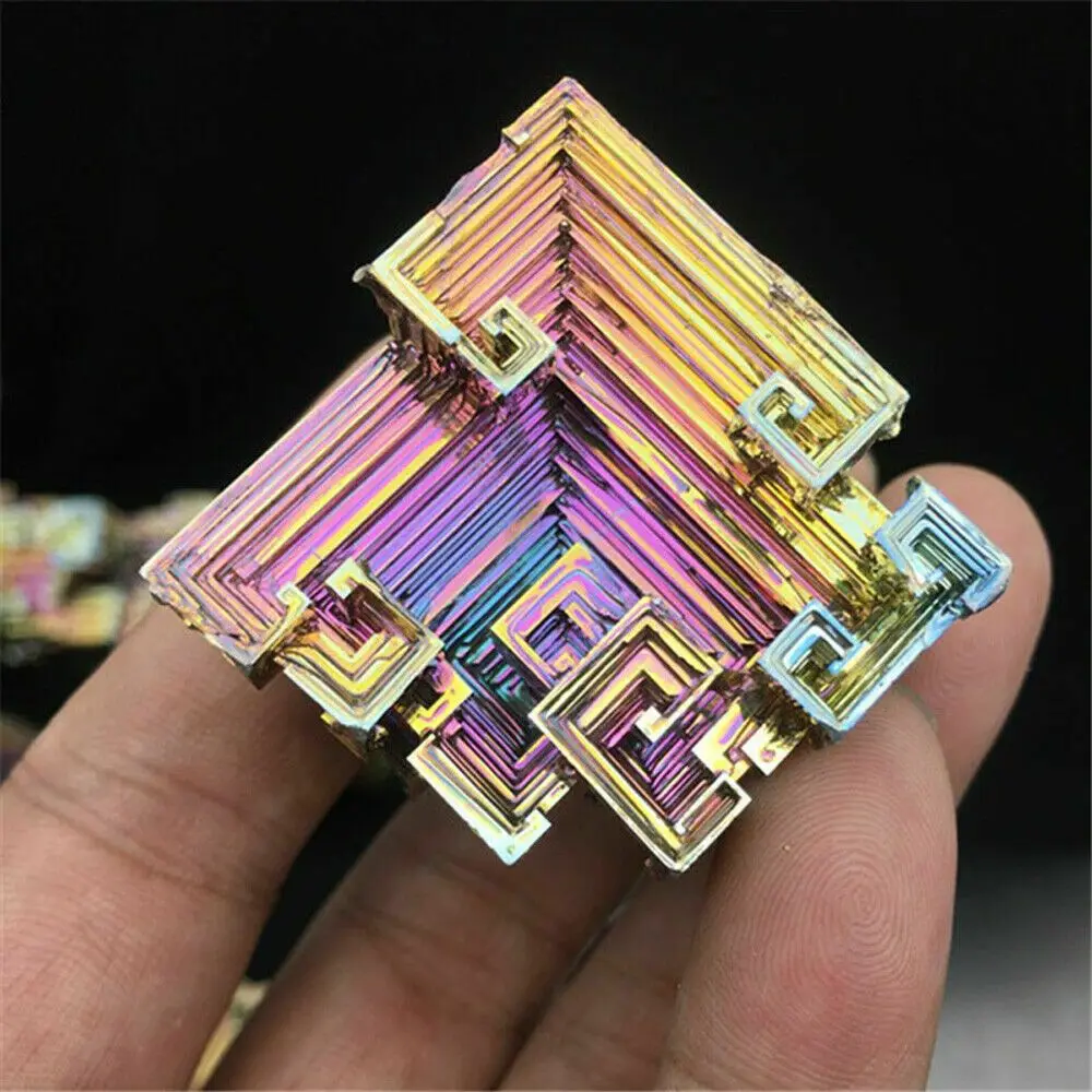 Colorful Aura Bonsai Ornament Fish Tank Decor Mineral Specimen Bismuth Ore Cluster Natural Quartz Crystal Healing Stone