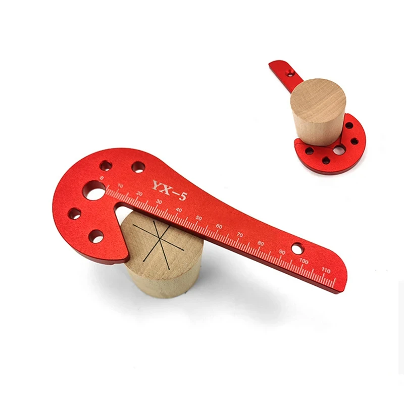 Aluminum Alloy Center Scribe - Center Finder Woodworking Square - 45/90 Degree Right Angle Line Gauge, Precision Carpenter Ruler