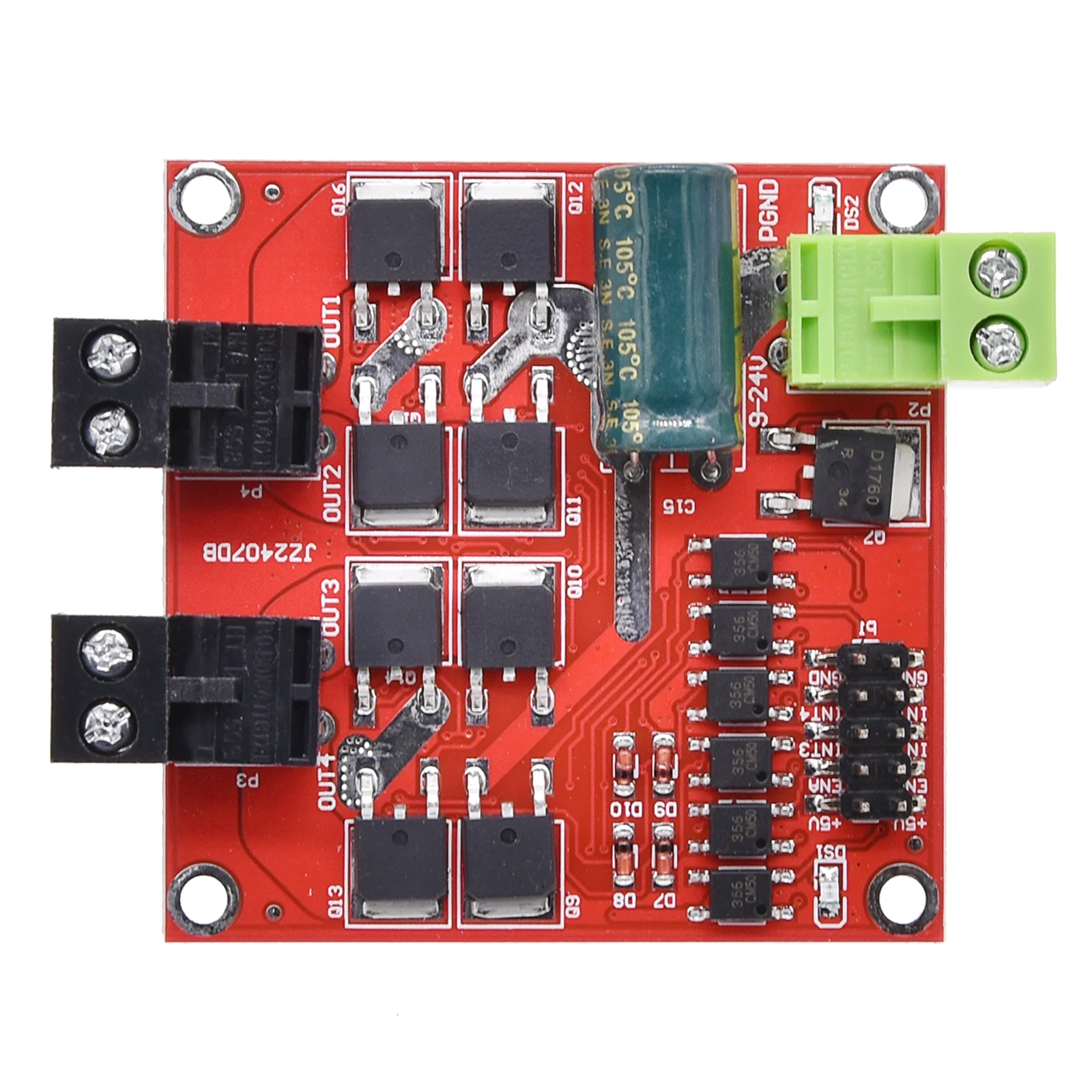 Dual Channel DC Motor Driver Module 160W 7A 12V 24V H-bridge L298 Logic Control Signal Optocoupler PWM Drive Reversing Braking