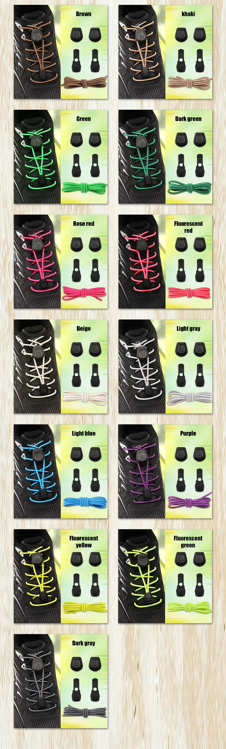 Elastische, runde Schnürsenkel ohne Binden mit Druckverschluss, ideal für Schuhe, die man nicht binden muss, geeignet für Kinder, Erwachsene, Sneaker, Wanderschuhe und Laufschuhe. – Detail 10