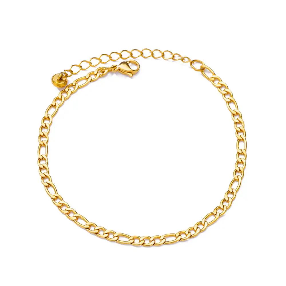 Zircon Cross Anklets for Women, Double Chain Design