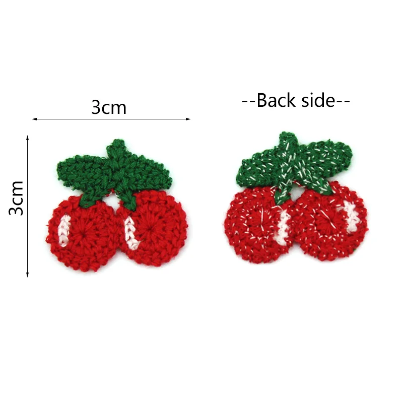 36Pcs 3cm Cute Cherry Woolen yarn Sew on patches For Clothing DIY Baby's Headwear Accessories Stick-on Appliques Decor Crafts
