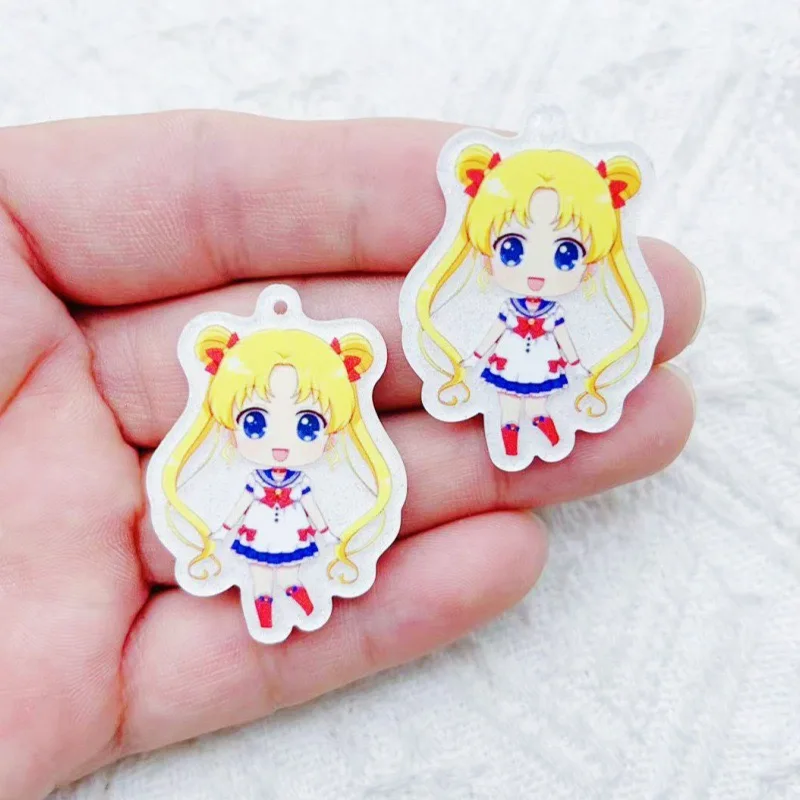 10pcs Acrylic Cartoon Accessories Earrings Bracelet Keychain DIY Pendant Small Pendant view 5