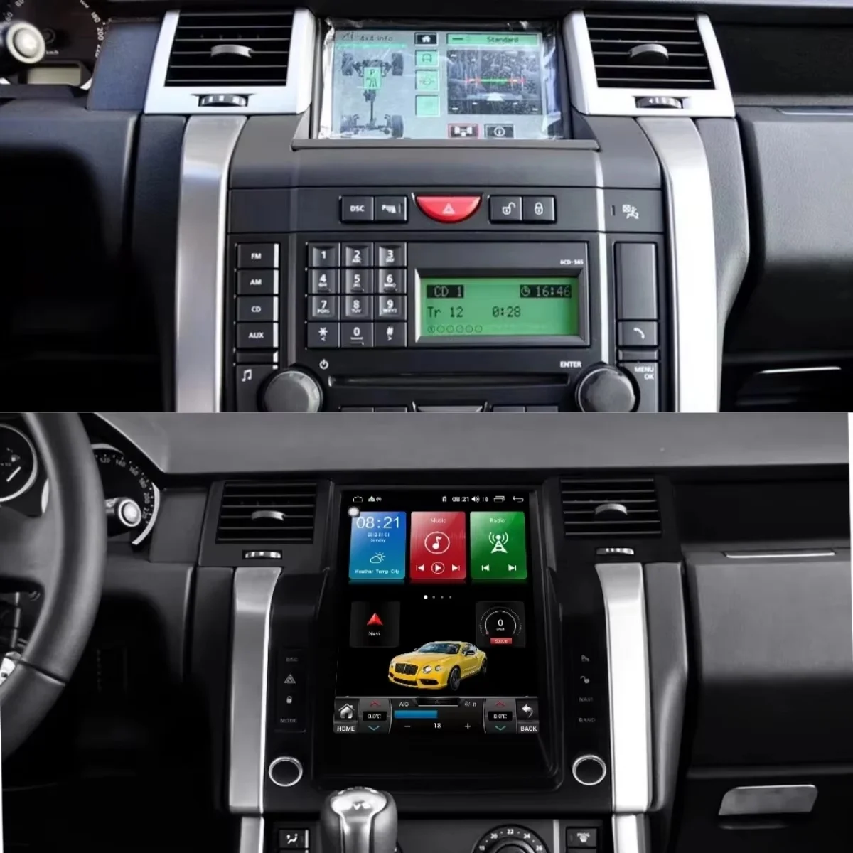 أندرويد 13 Carplay الوسائط المتعددة نافي لاند روفر رينج روفر سبورت 2005-2009 راديو السيارة 12.1 بوصة تعمل باللمس وحدة رأس ستيريو