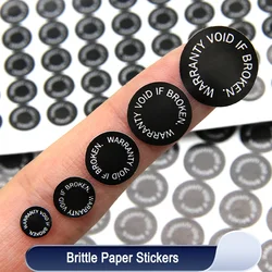 WARRANTY VOID IF BROKEN Screw Hole Tamper Evident Security Seal Removal Proof 6/8/10/12/15mm Open Warning Brittle Paper Sticker