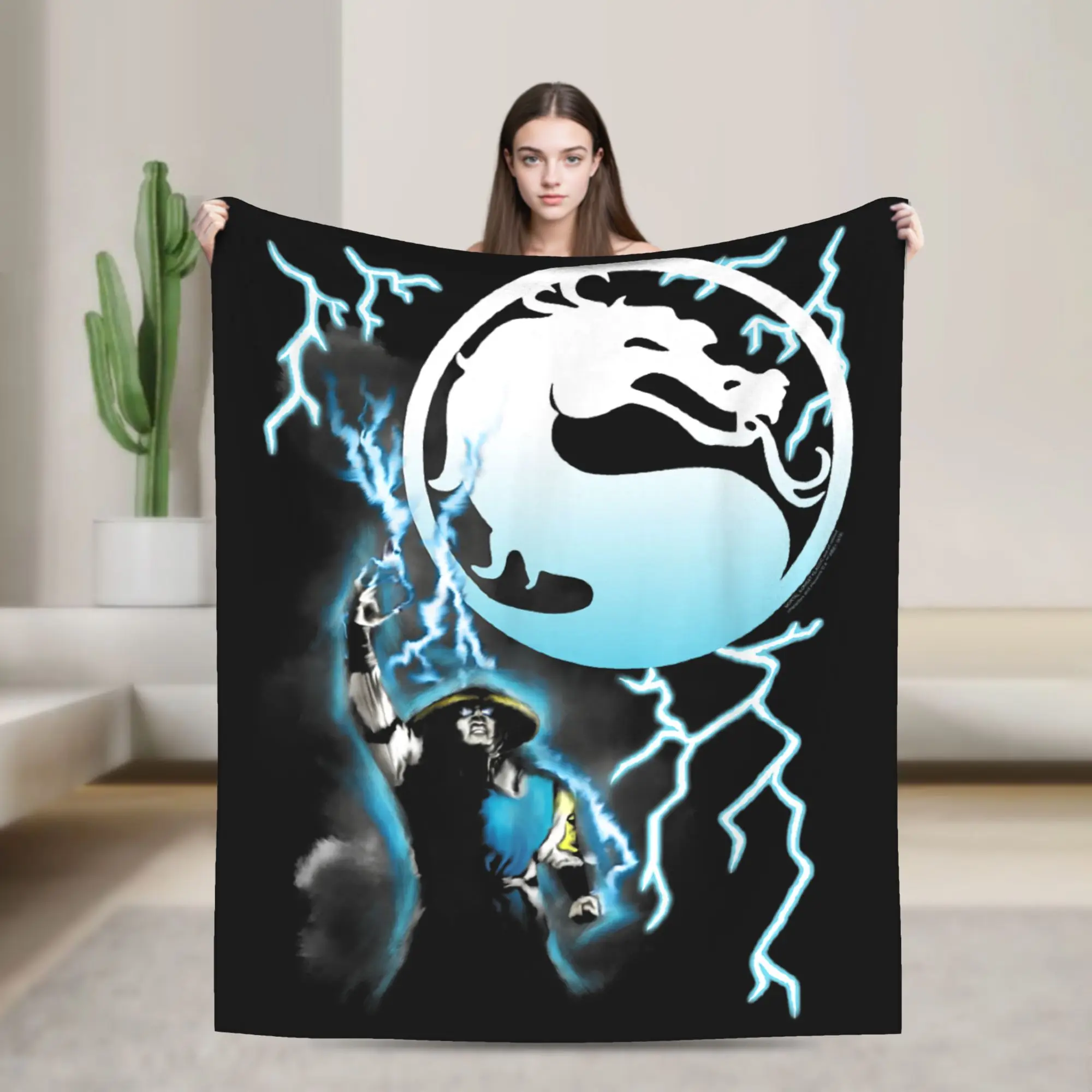 Mortal Kombat Klassic Raiden Plush Blanket Kids Adult  Flannel Throw Blanket For Home Decor Soft Quality Bedspread Gift Idea