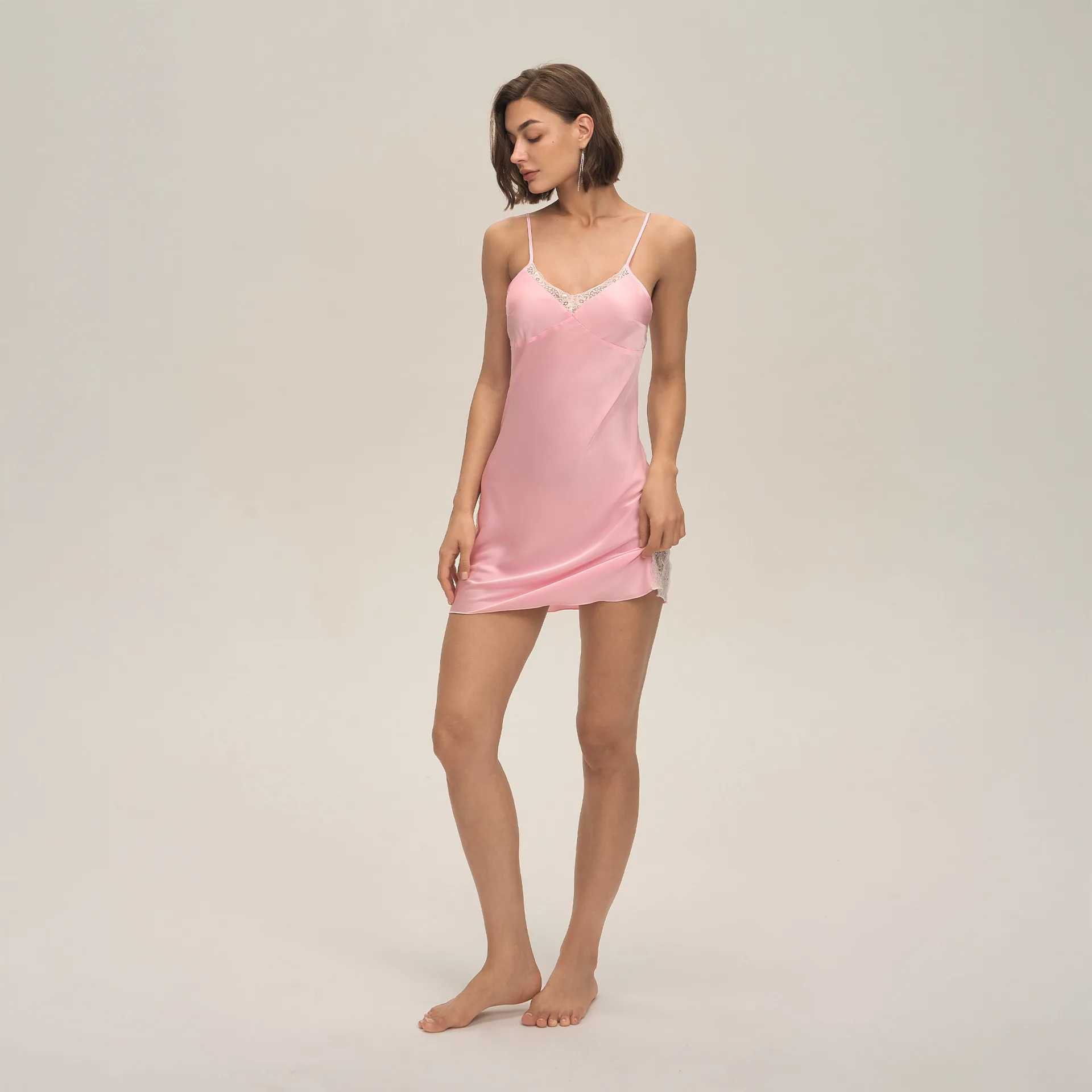 

Sexy Mini Nightgown Backless Lace Trim Suspender Nightdress Summer Female Sleepwear