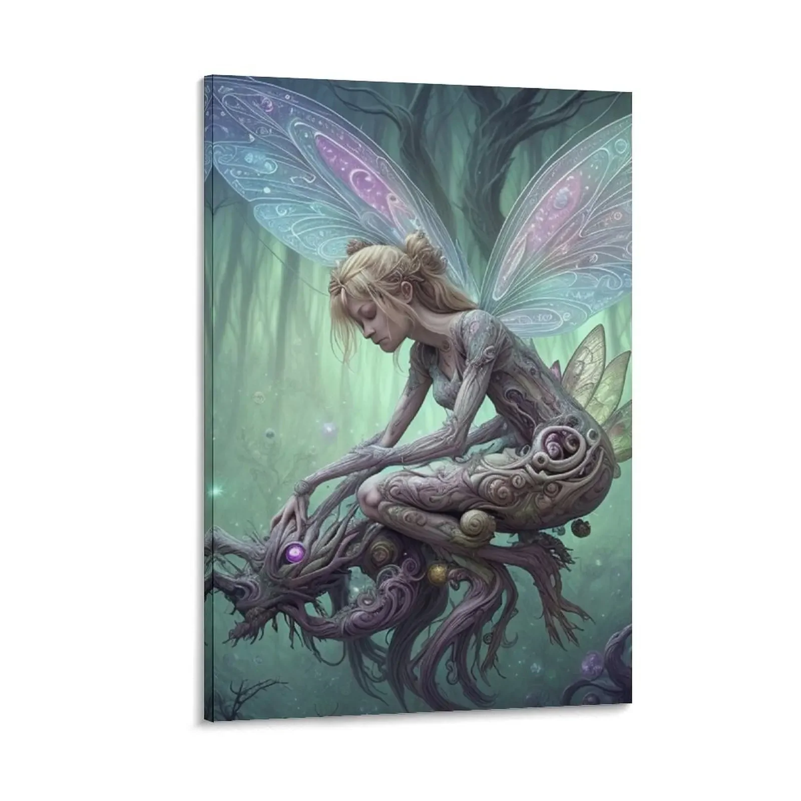 

Forest Fairy & Dragon Canvas Painting Paintings on the wall poster aesthetic