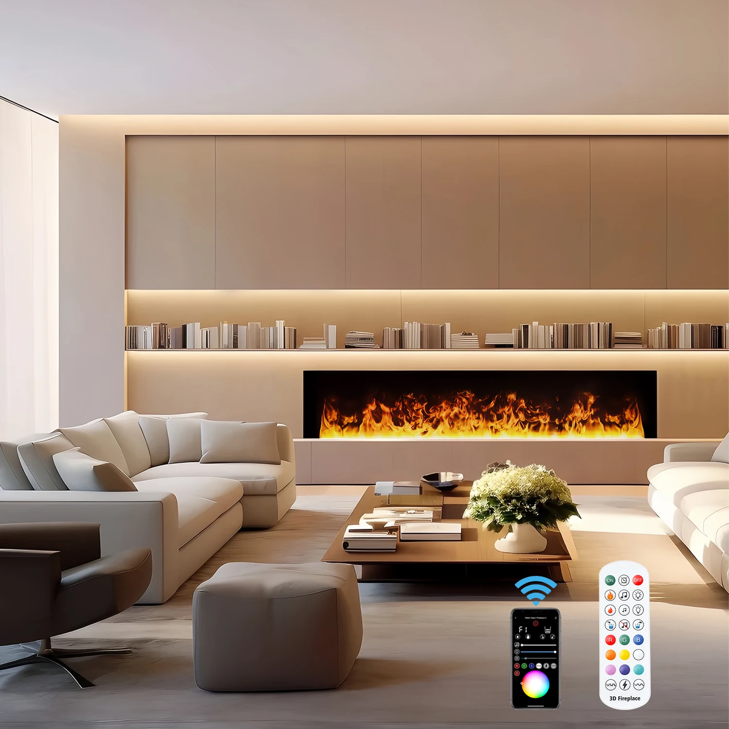 

Modern 3d flame steam fireplace remote control electric fireplace silent water mist electric decoration atomization fireplace