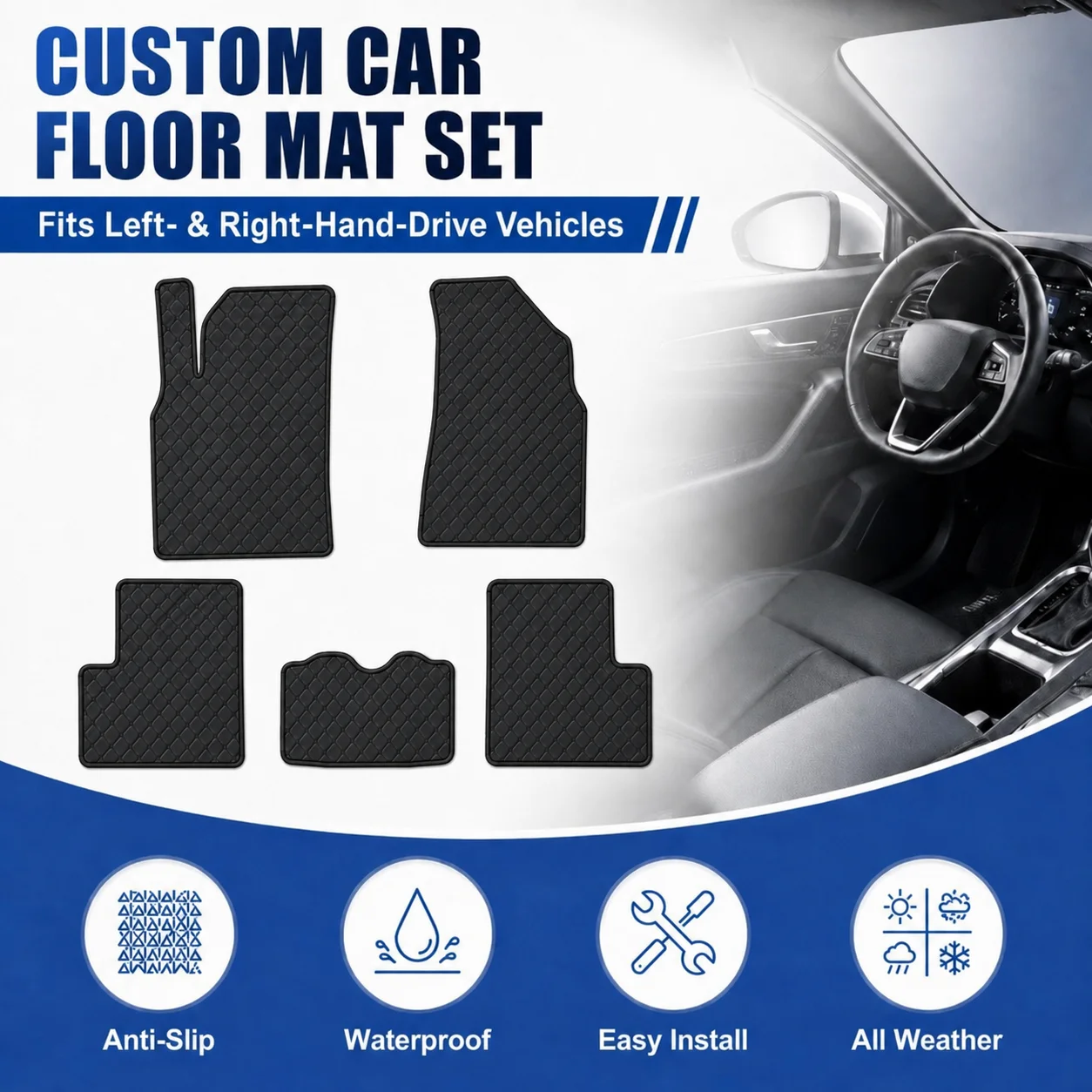 

Customized Car Floor Mats for MG MG3 2010-2016 All-Weather PU Waterproof Anti-slip Flat Floor Liners Car Interior Accessories