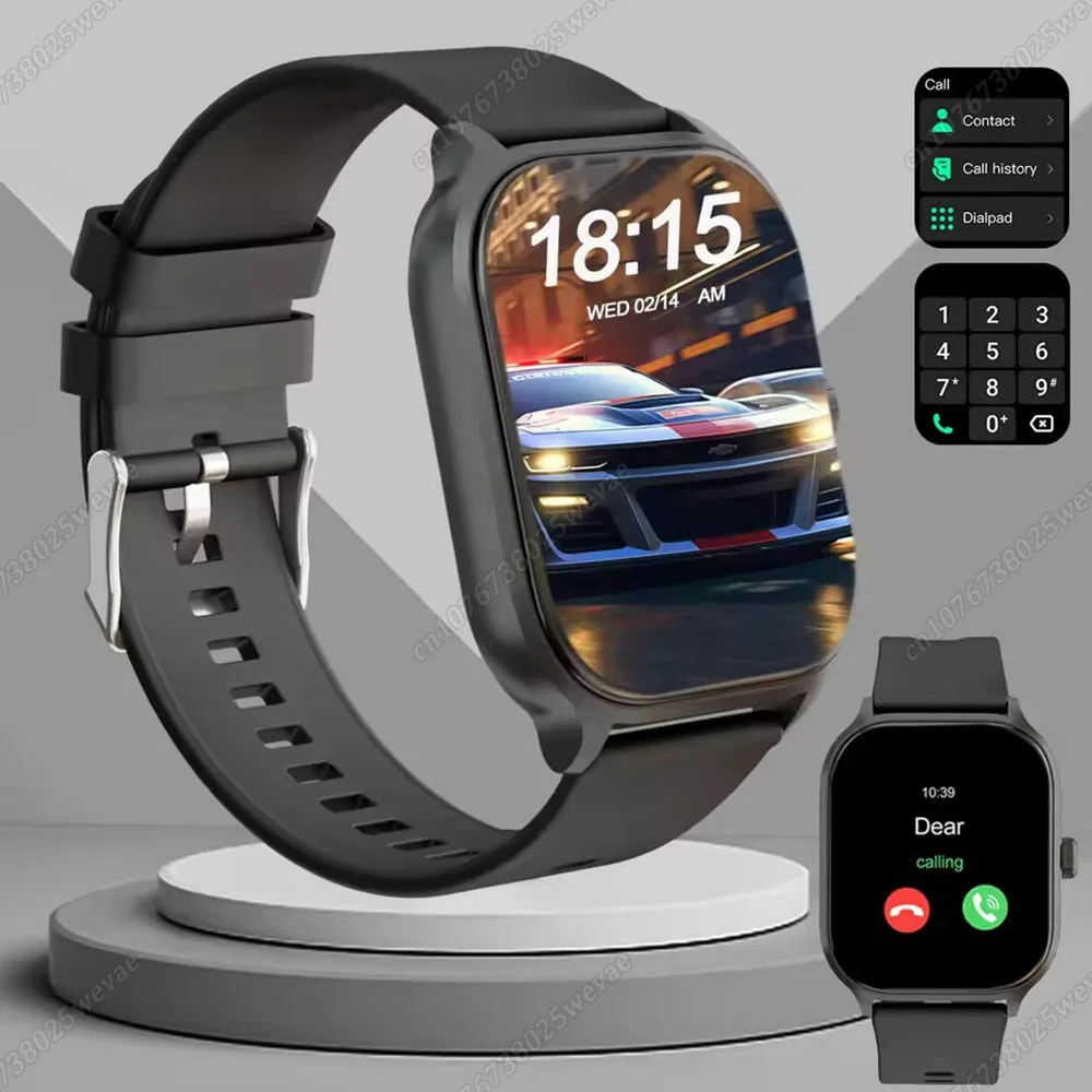 New Smart Watch 2.01-inch HD Display Bluetooth Call Message Alert Health Monitor Sports Modes Smartwatch Men Women Android IOS