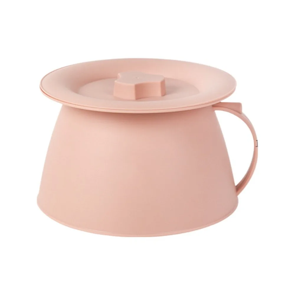 Durable 1.5L Chamber Pot Leak-Proof Plastic Spittoon with Handle Thickened Bedpan for Elderly Kids
