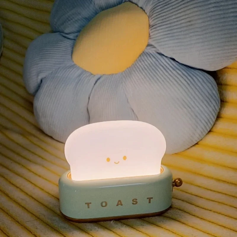 Rechargeable Toaster LED Lamp,Charming & Colorful Night Light  ,Ideal for Bedroom Decor and Unique Gift for Special Occasions