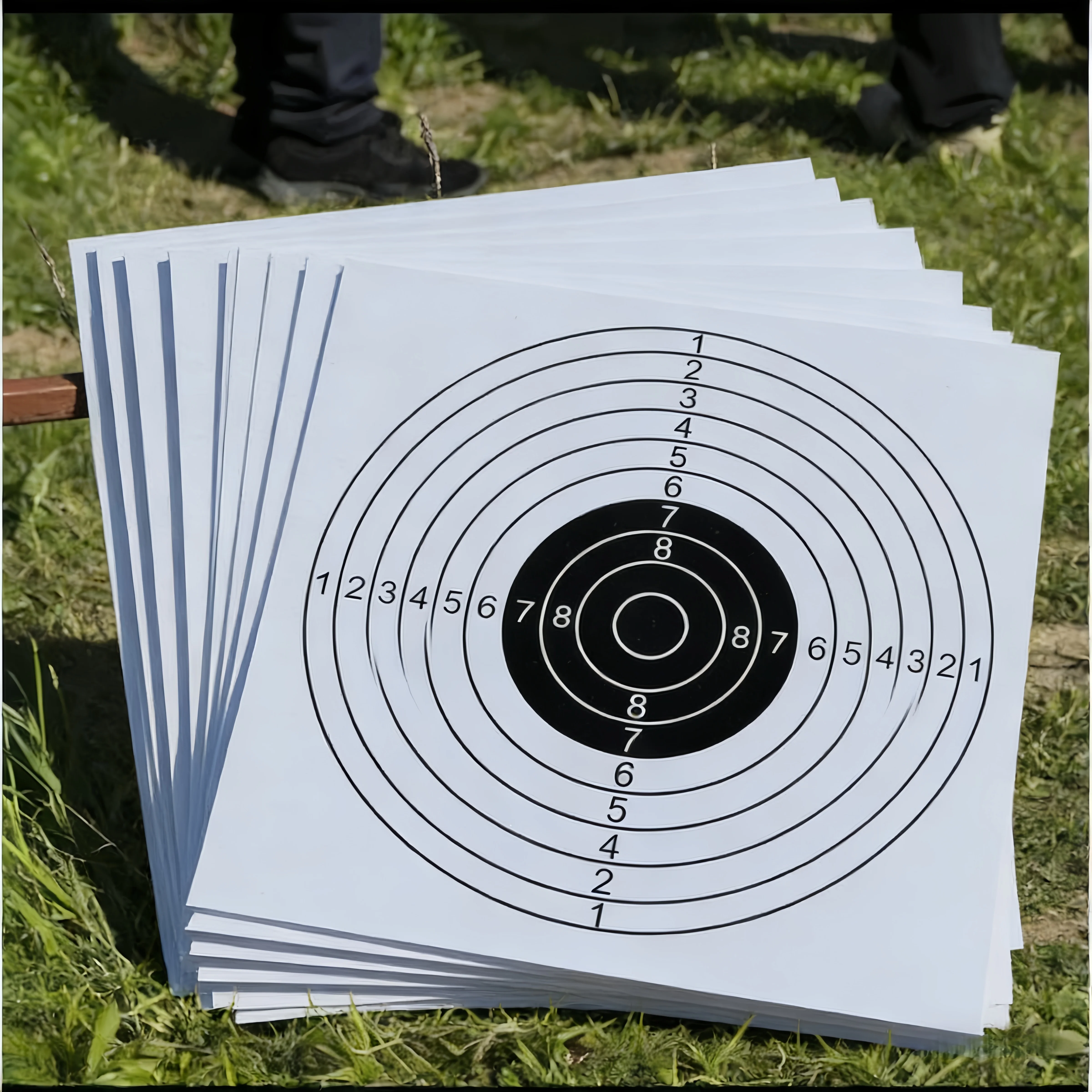 20/60/100 Uds. Pegatinas de objetivo cuadradas verticales de 5.5 pulgadas, reactivas, de papel, para entrenamiento de tiro y caza