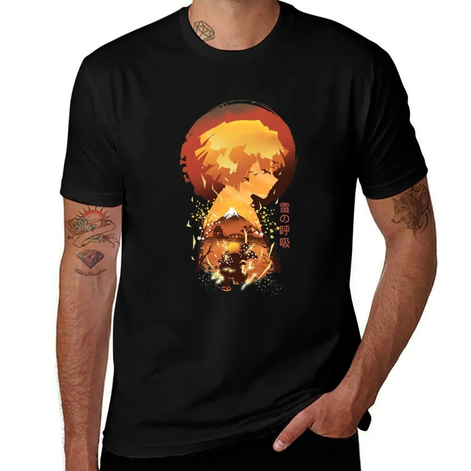 Ukiyo e Breath of Thunder T-Shirt Sports Basic Short Sleeve T-Shirt