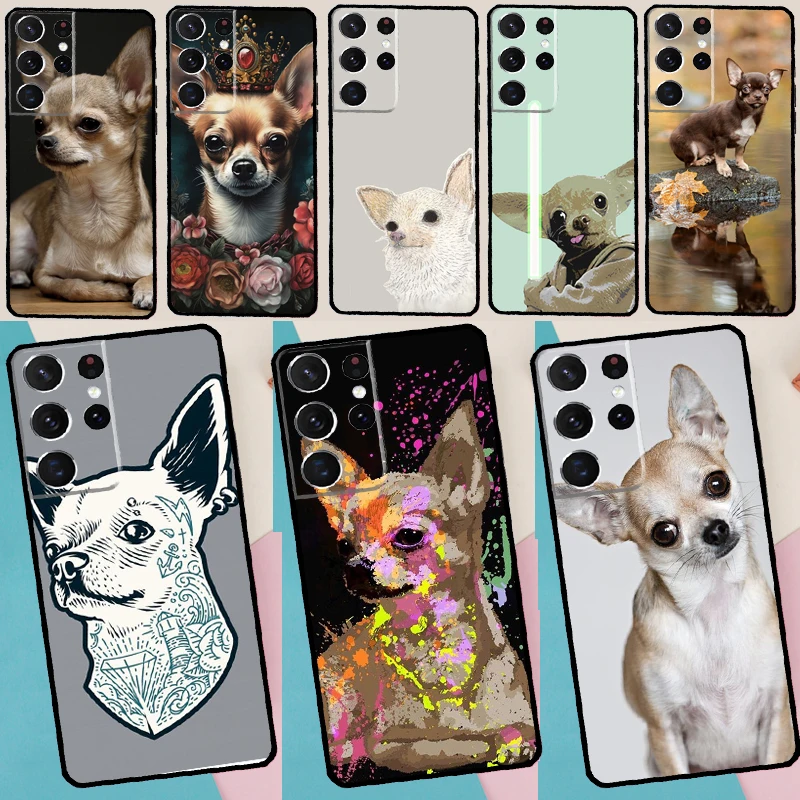 Chihuahua Dog Cute Animal Case For Samsung Galaxy S26 Ultra S25 S24 S23 S21 S22 Ultra S10 S20 Plus S25 FE Cover Coque