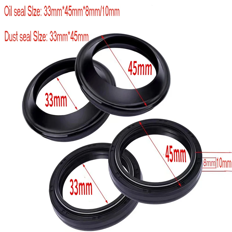 

33x45x8/10 Front Fork Damper Oil Seal 33 45 Dust Seal For Yamaha XV250 V-STAR YP250 MAJESTY BW350 Shock Absorber 33*45*8/10