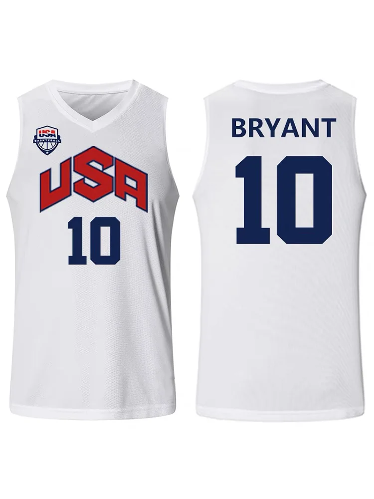 USA Dream Team Amerykańska koszulka do koszykówki Kobe 10. Bryant Hip Hop dla dzieci Chłopcy Mężczyźni Mamba Star Memorial