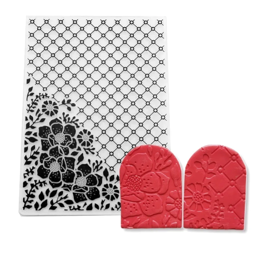 SNASAN Soft Pottery Polymer Clay Concave Convex Embossing Mold Flower Leaf Snowflake DIY Earrings Jewelry Making Tools