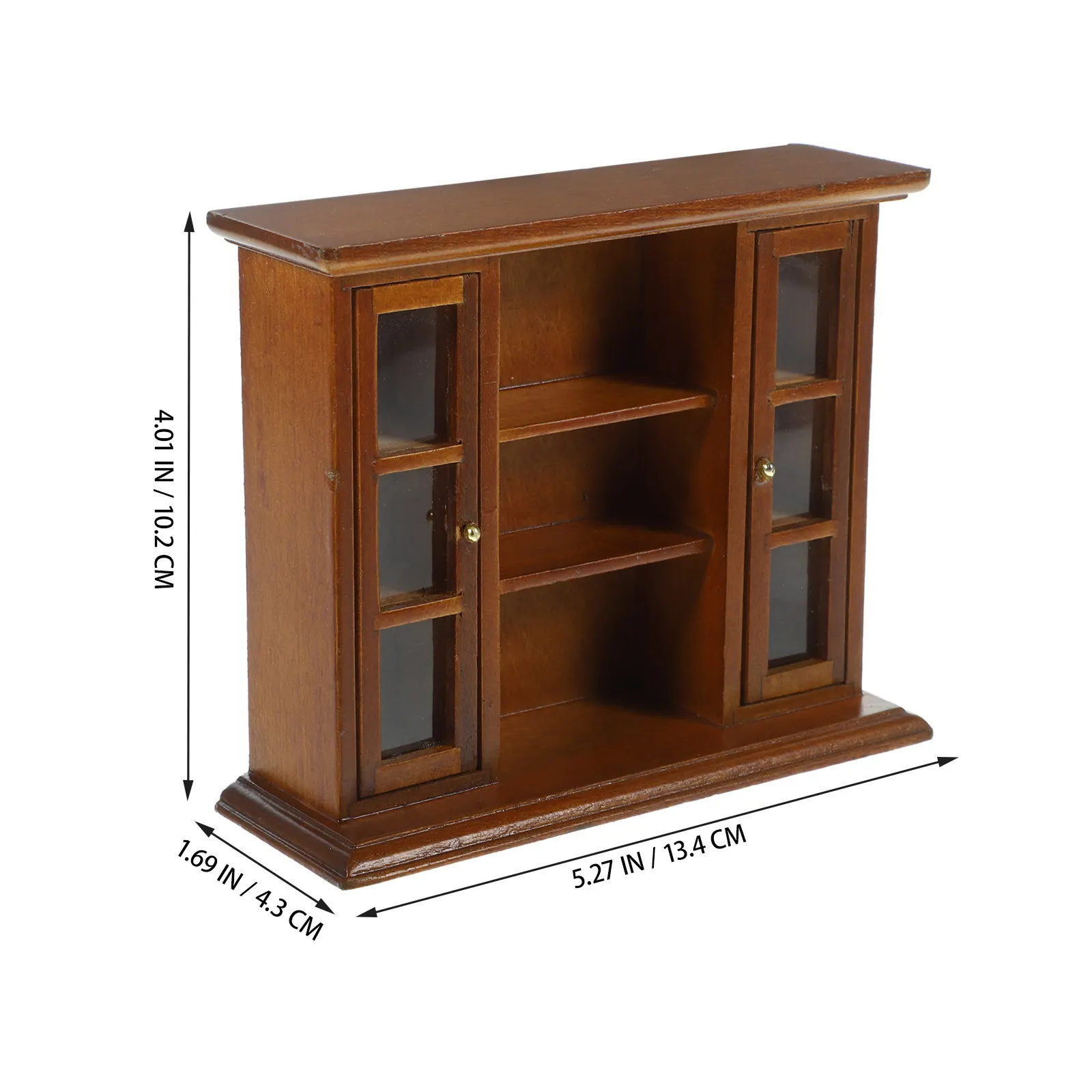 

Realistic Miniature Fireplace Cabinet for Dollhouse Display Rustic Brown Finish Small Space Living Room Decor Mini House