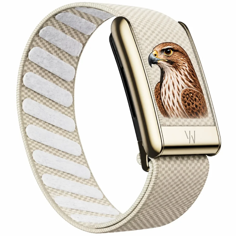 WHOOP 5.0 MG Black Gold Eagle Printed Nylon Woven Sport Strap Animal Pattern Replacement Wristband