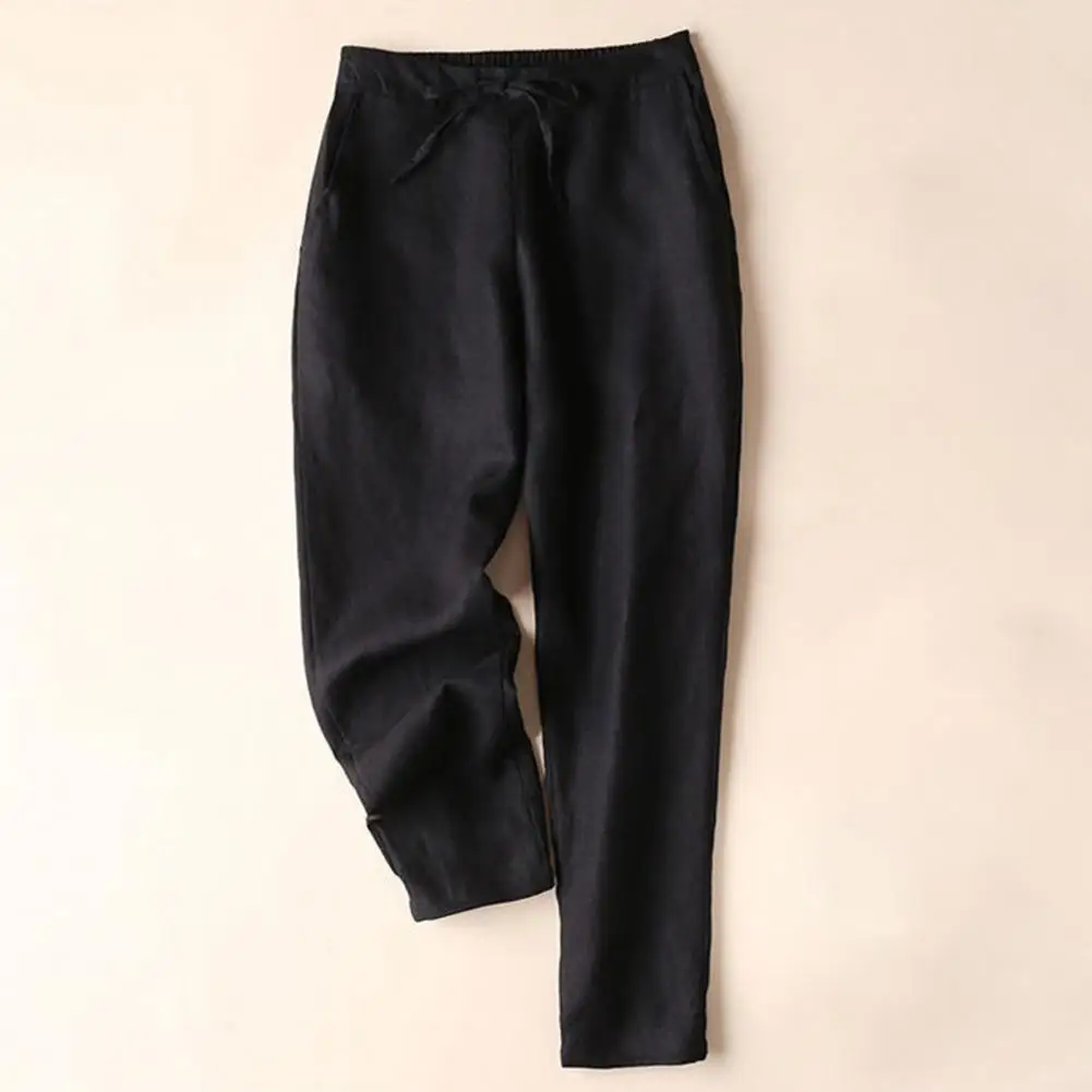 Cross-border European and American solid color casual Harem stitching nine-point straight pants