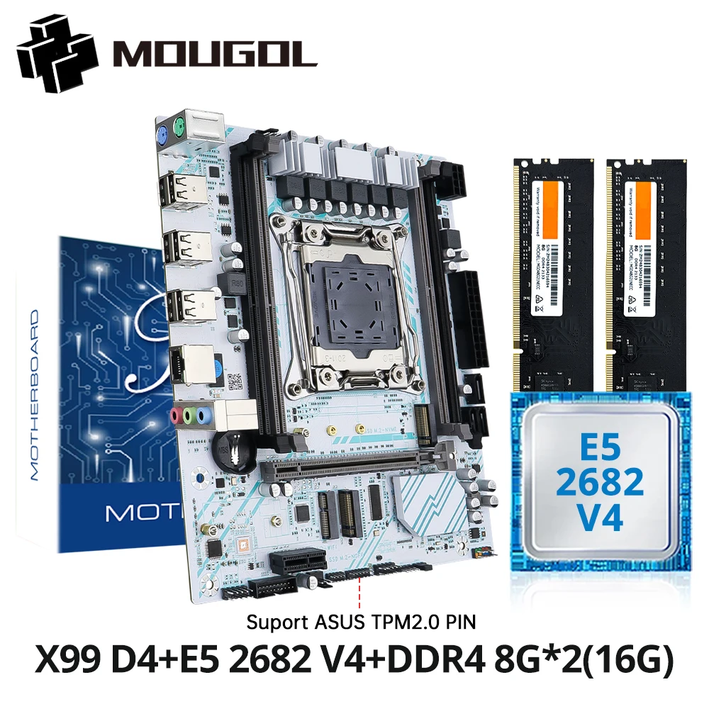 マザーボード9個 MOUGOL X99 ゲーミングマザーボードセット、インテル Xeon E5 2682 V4