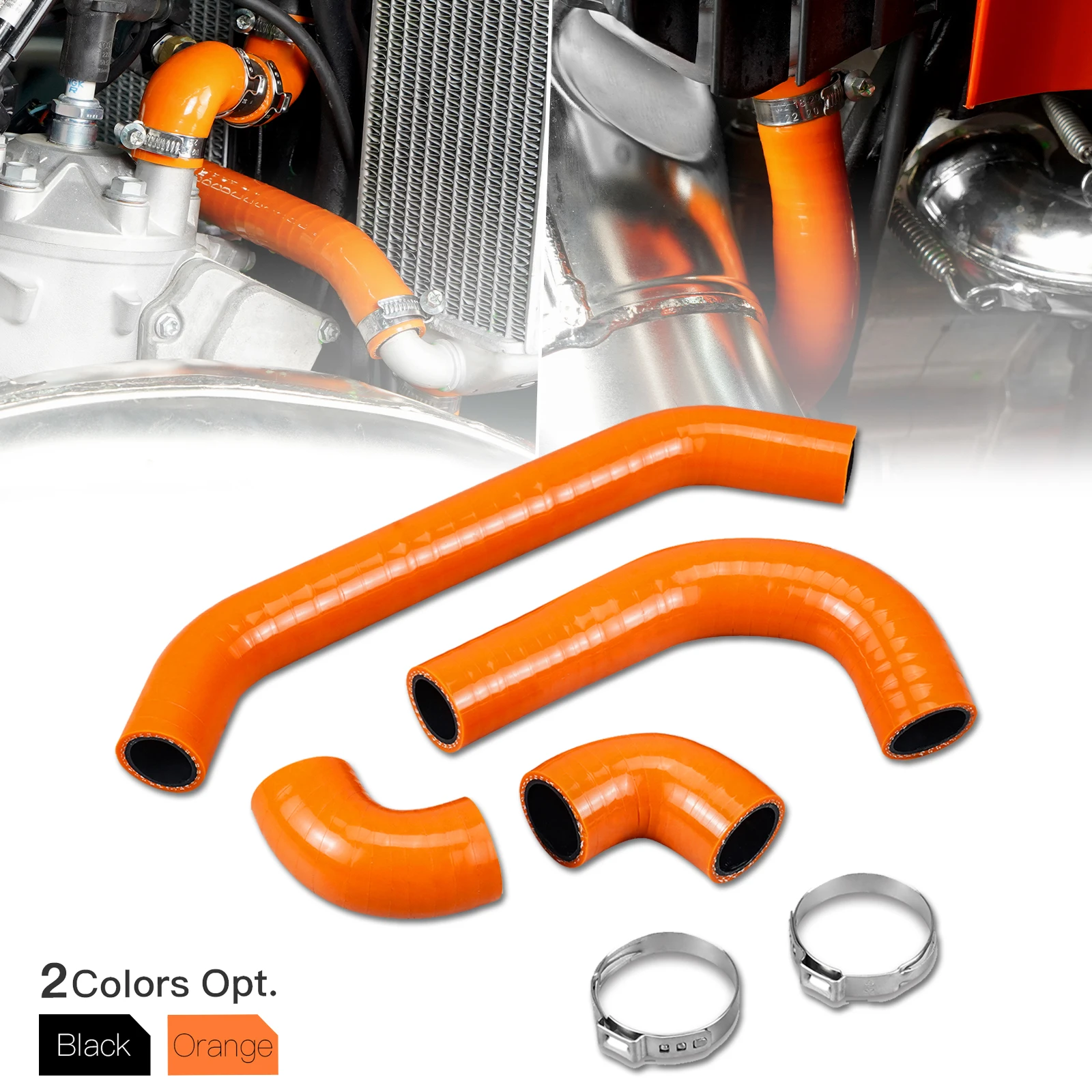 Silicone Radiator Coolant Hose Clamps Kit For KTM EXC 300 EXC250 XCW250 XCW300 2024 XC300 XC250 SX250 SX300 2023-2024 300 EXC