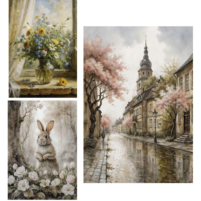 

Easter Bunnies Wildflower Landscape 1000 PCS Jigsaw Puzzles Challenging Family Activity Games for Gameroom Bedroom Decoration