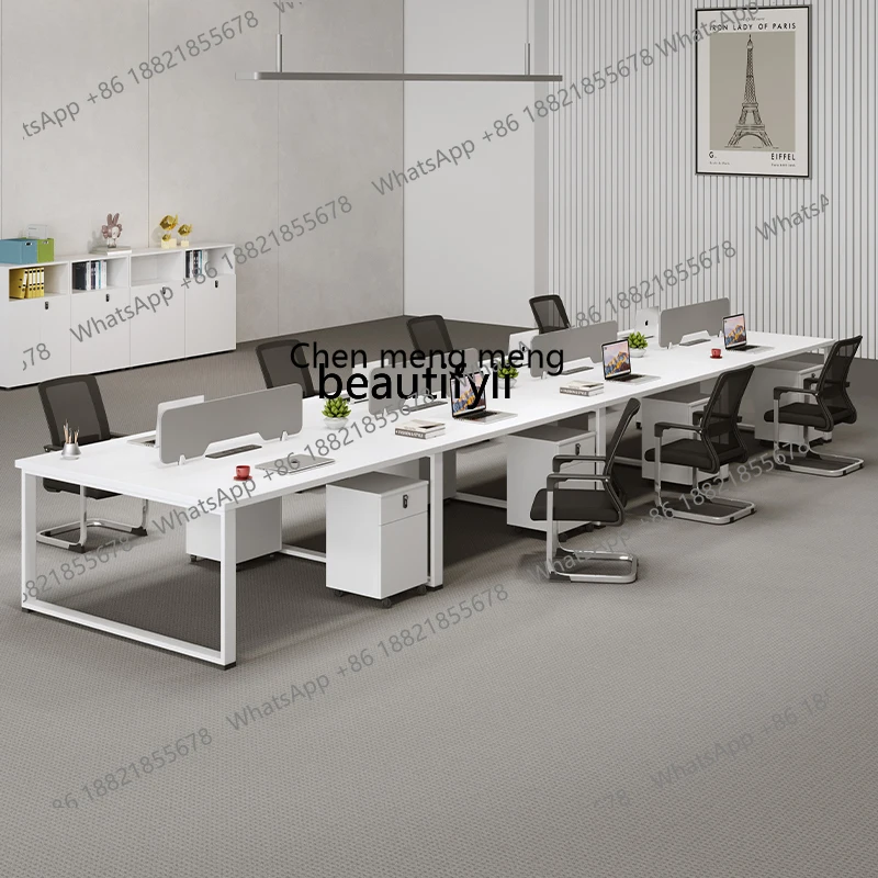 Stylish staff office furniture table 4 people screen staff desk simple modern combination work space