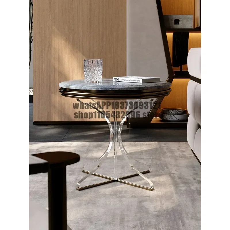 Natural luxury stone edge living room series acrylic high-end suspension angle